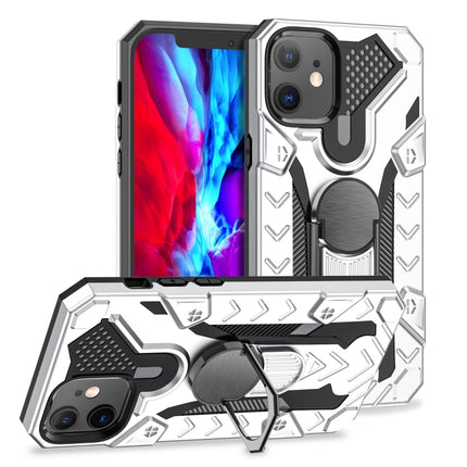For iPhone 12 mini Iron Knight Series 2 in 1 PC + TPU Phone Case with Ring Holder(Silver)-garmade.com