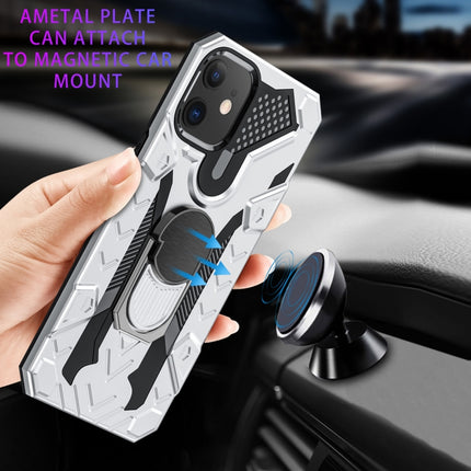 For iPhone 12 mini Iron Knight Series 2 in 1 PC + TPU Phone Case with Ring Holder(Silver)-garmade.com