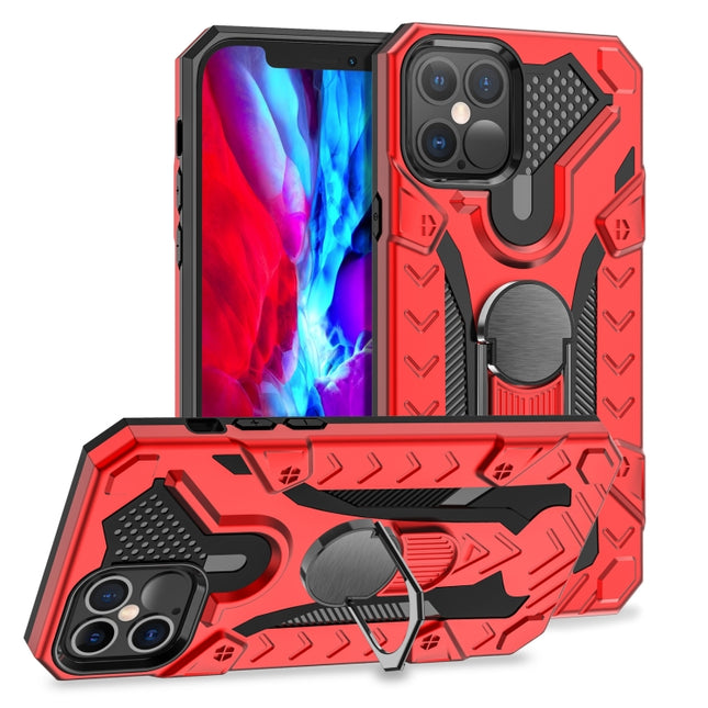 For iPhone 12 / 12 Pro Iron Knight Series 2 in 1 PC + TPU Phone Case with Ring Holder(Red)-garmade.com