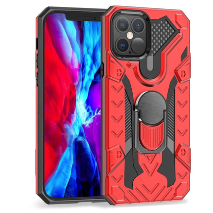 For iPhone 12 / 12 Pro Iron Knight Series 2 in 1 PC + TPU Phone Case with Ring Holder(Red)-garmade.com