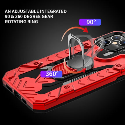 For iPhone 12 / 12 Pro Iron Knight Series 2 in 1 PC + TPU Phone Case with Ring Holder(Red)-garmade.com