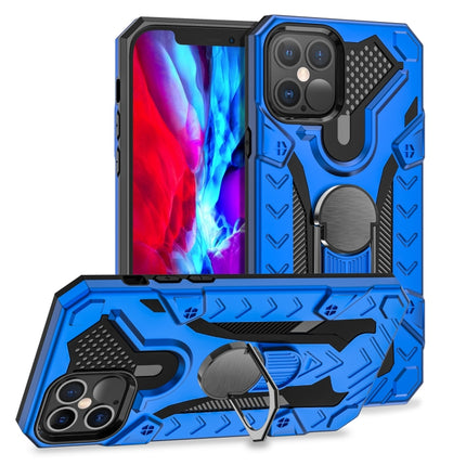 For iPhone 12 / 12 Pro Iron Knight Series 2 in 1 PC + TPU Phone Case with Ring Holder(Blue)-garmade.com