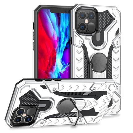 For iPhone 12 / 12 Pro Iron Knight Series 2 in 1 PC + TPU Phone Case with Ring Holder(Silver)-garmade.com