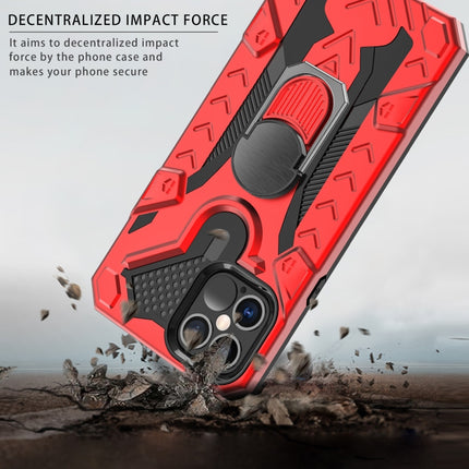 For iPhone 12 Pro Max Iron Knight Series 2 in 1 PC + TPU Phone Case with Ring Holder(Red)-garmade.com