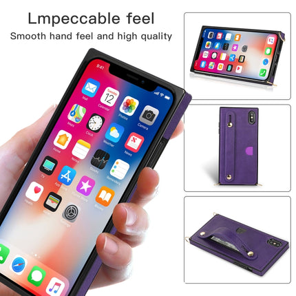 For iPhone XS / X Wrist Strap PU+TPU Shockproof Protective Case with Crossbody Lanyard & Holder & Card Slot(Green)-garmade.com