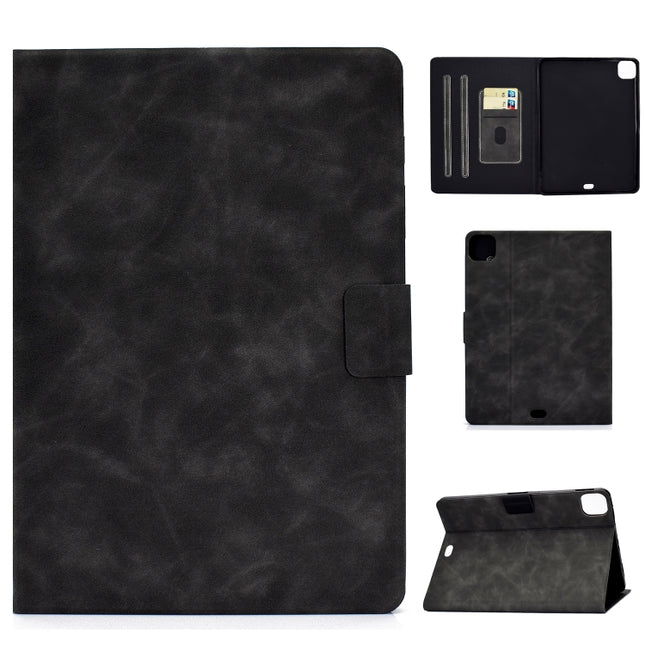 For iPad Air 2020 10.9 Cowhide Texture Horizontal Flip Leather Case with Holder & Card Slots & Sleep / Wake-up(Grey)-garmade.com