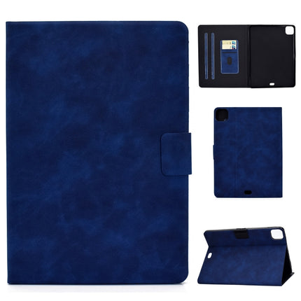 For iPad Air 2020 10.9 Cowhide Texture Horizontal Flip Leather Case with Holder & Card Slots & Sleep / Wake-up(Blue)-garmade.com