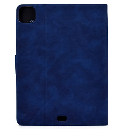 For iPad Air 2020 10.9 Cowhide Texture Horizontal Flip Leather Case with Holder & Card Slots & Sleep / Wake-up(Blue)-garmade.com