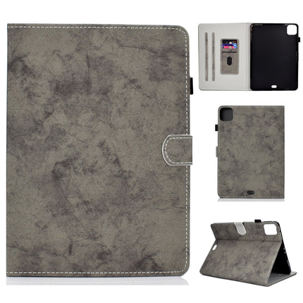For iPad Air 2022 / 2020 10.9 Marble Style Cloth Texture Leather Case with Bracket & Card Slot & Pen Slot & Anti Skid Strip(Grey)-garmade.com