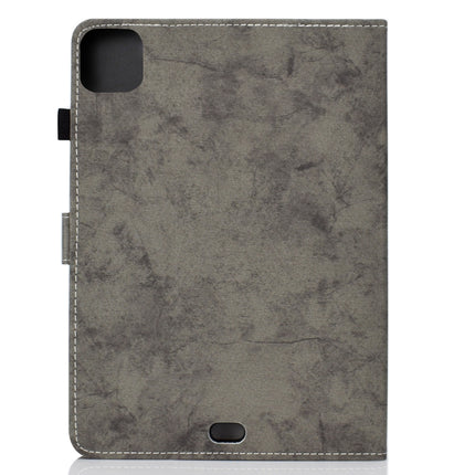 For iPad Air 2022 / 2020 10.9 Marble Style Cloth Texture Leather Case with Bracket & Card Slot & Pen Slot & Anti Skid Strip(Grey)-garmade.com