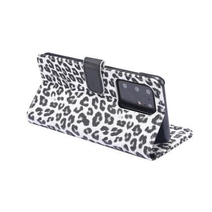 For Samsung Galaxy Note20 Ultra Leopard Pattern Horizontal Flip Leather Case with Holder & Card Slots(White)-garmade.com