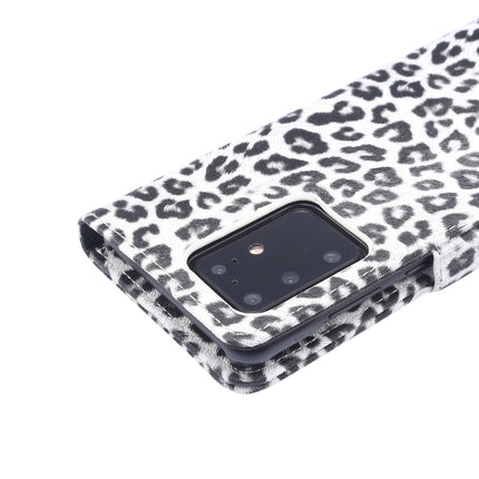 For Samsung Galaxy Note20 Ultra Leopard Pattern Horizontal Flip Leather Case with Holder & Card Slots(White)-garmade.com