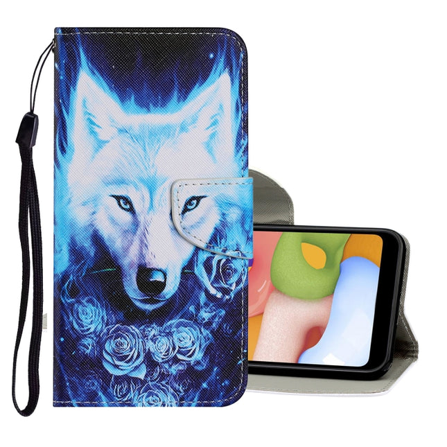 For Samsung Galaxy Note 20 Coloured Drawing Pattern Horizontal Flip PU Leather Case with Holder & Card Slots & Wallet & Lanyard(Rose Wolf)-garmade.com