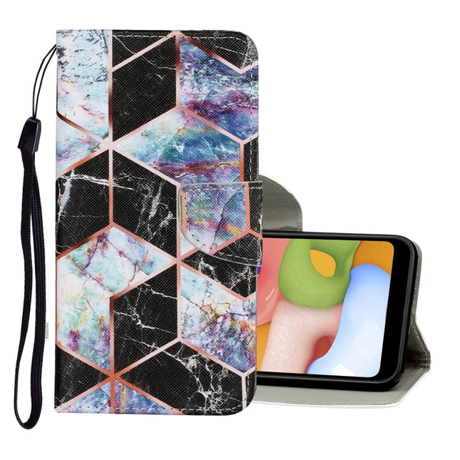 For Samsung Galaxy Note 20 Coloured Drawing Pattern Horizontal Flip PU Leather Case with Holder & Card Slots & Wallet & Lanyard(Black Marble)-garmade.com
