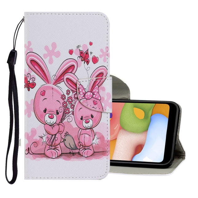 For Samsung Galaxy Note 20 Coloured Drawing Pattern Horizontal Flip PU Leather Case with Holder & Card Slots & Wallet & Lanyard(Cute Rabbit)-garmade.com