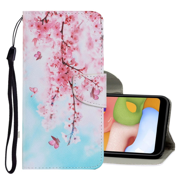 For Samsung Galaxy Note 20 Coloured Drawing Pattern Horizontal Flip PU Leather Case with Holder & Card Slots & Wallet & Lanyard(Cherry Blossoms)-garmade.com