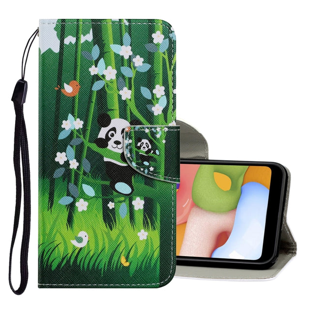 For Samsung Galaxy Note 20 Coloured Drawing Pattern Horizontal Flip PU Leather Case with Holder & Card Slots & Wallet & Lanyard(Panda)-garmade.com