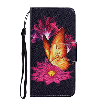 For Samsung Galaxy Note 20 Coloured Drawing Pattern Horizontal Flip PU Leather Case with Holder & Card Slots & Wallet & Lanyard(Big Golden Butterfly)-garmade.com