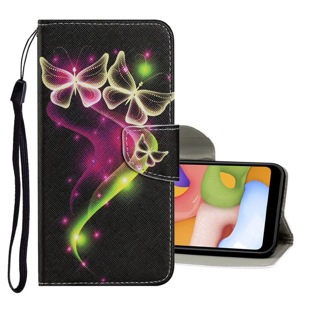 For Samsung Galaxy Note 20 Coloured Drawing Pattern Horizontal Flip PU Leather Case with Holder & Card Slots & Wallet & Lanyard(Couple Butterfly)-garmade.com