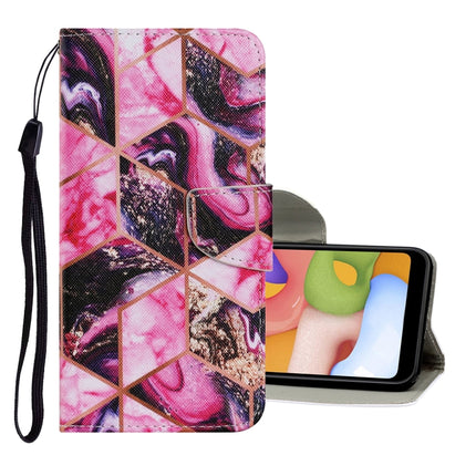 For Samsung Galaxy Note 20 Coloured Drawing Pattern Horizontal Flip PU Leather Case with Holder & Card Slots & Wallet & Lanyard(Purple Marble)-garmade.com