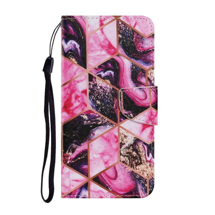 For Samsung Galaxy Note 20 Coloured Drawing Pattern Horizontal Flip PU Leather Case with Holder & Card Slots & Wallet & Lanyard(Purple Marble)-garmade.com