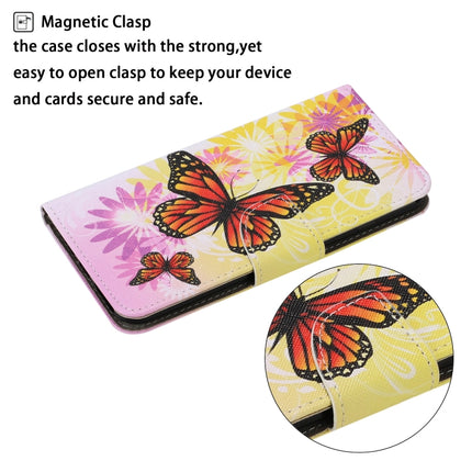 For Samsung Galaxy Note 20 Coloured Drawing Pattern Horizontal Flip PU Leather Case with Holder & Card Slots & Wallet & Lanyard(Chrysanthemum Butterfly)-garmade.com