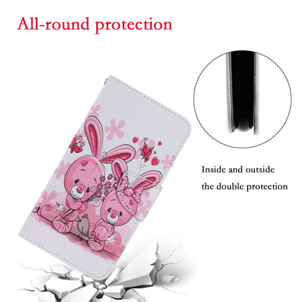For Samsung Galaxy Note 20 Ultra Coloured Drawing Pattern Horizontal Flip PU Leather Case with Holder & Card Slots & Wallet & Lanyard(Cute Rabbit)-garmade.com