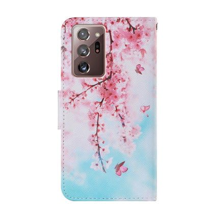 For Samsung Galaxy Note 20 Ultra Coloured Drawing Pattern Horizontal Flip PU Leather Case with Holder & Card Slots & Wallet & Lanyard(Cherry Blossoms)-garmade.com