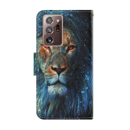 For Samsung Galaxy Note 20 Ultra Coloured Drawing Pattern Horizontal Flip PU Leather Case with Holder & Card Slots & Wallet & Lanyard(Lion)-garmade.com