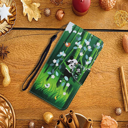 For Samsung Galaxy Note 20 Ultra Coloured Drawing Pattern Horizontal Flip PU Leather Case with Holder & Card Slots & Wallet & Lanyard(Panda)-garmade.com