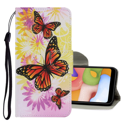 For Samsung Galaxy Note 20 Ultra Coloured Drawing Pattern Horizontal Flip PU Leather Case with Holder & Card Slots & Wallet & Lanyard(Chrysanthemum Butterfly)-garmade.com
