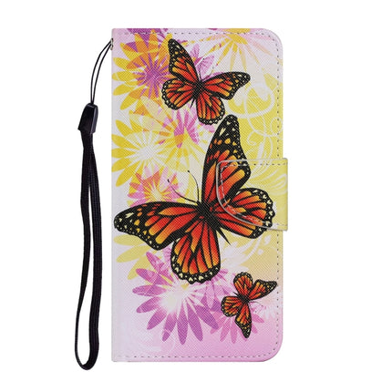 For Samsung Galaxy Note 20 Ultra Coloured Drawing Pattern Horizontal Flip PU Leather Case with Holder & Card Slots & Wallet & Lanyard(Chrysanthemum Butterfly)-garmade.com