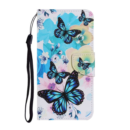For Samsung Galaxy Note 20 Ultra Coloured Drawing Pattern Horizontal Flip PU Leather Case with Holder & Card Slots & Wallet & Lanyard(Purple Butterfly)-garmade.com