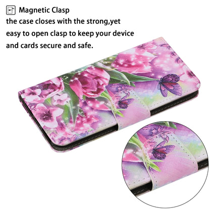 For Samsung Galaxy S20 Coloured Drawing Pattern Horizontal Flip PU Leather Case with Holder & Card Slots & Wallet & Lanyard(Rose Butterfly)-garmade.com