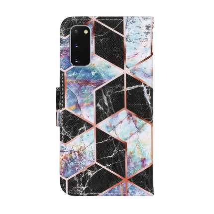 For Samsung Galaxy S20 Coloured Drawing Pattern Horizontal Flip PU Leather Case with Holder & Card Slots & Wallet & Lanyard(Black Marble)-garmade.com