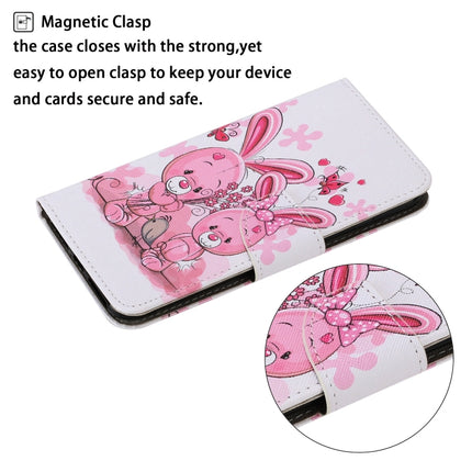 For Samsung Galaxy S20 Coloured Drawing Pattern Horizontal Flip PU Leather Case with Holder & Card Slots & Wallet & Lanyard(Cute Rabbit)-garmade.com