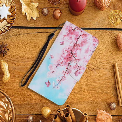 For Samsung Galaxy S20 Coloured Drawing Pattern Horizontal Flip PU Leather Case with Holder & Card Slots & Wallet & Lanyard(Cherry Blossoms)-garmade.com