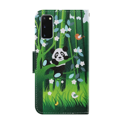 For Samsung Galaxy S20 Coloured Drawing Pattern Horizontal Flip PU Leather Case with Holder & Card Slots & Wallet & Lanyard(Panda)-garmade.com
