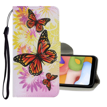 For Samsung Galaxy S20 Coloured Drawing Pattern Horizontal Flip PU Leather Case with Holder & Card Slots & Wallet & Lanyard(Chrysanthemum Butterfly)-garmade.com