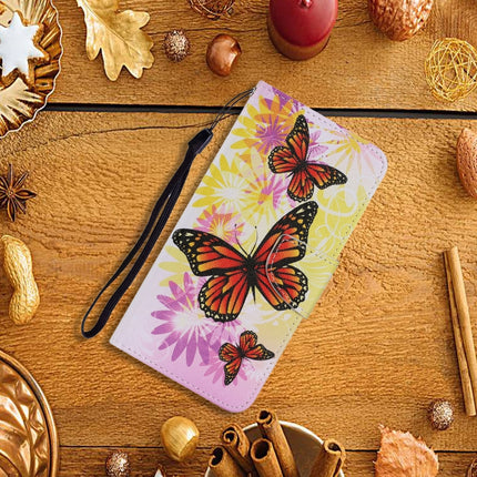 For Samsung Galaxy S20 Coloured Drawing Pattern Horizontal Flip PU Leather Case with Holder & Card Slots & Wallet & Lanyard(Chrysanthemum Butterfly)-garmade.com