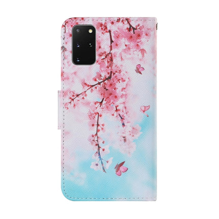 For Samsung Galaxy S20 Plus Coloured Drawing Pattern Horizontal Flip PU Leather Case with Holder & Card Slots & Wallet & Lanyard(Cherry Blossoms)-garmade.com