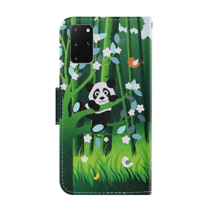 For Samsung Galaxy S20 Plus Coloured Drawing Pattern Horizontal Flip PU Leather Case with Holder & Card Slots & Wallet & Lanyard(Panda)-garmade.com