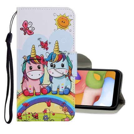 For Samsung Galaxy S20 Plus Coloured Drawing Pattern Horizontal Flip PU Leather Case with Holder & Card Slots & Wallet & Lanyard(Couple Unicorn)-garmade.com