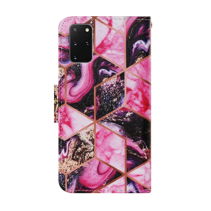 For Samsung Galaxy S20 Plus Coloured Drawing Pattern Horizontal Flip PU Leather Case with Holder & Card Slots & Wallet & Lanyard(Purple Marble)-garmade.com