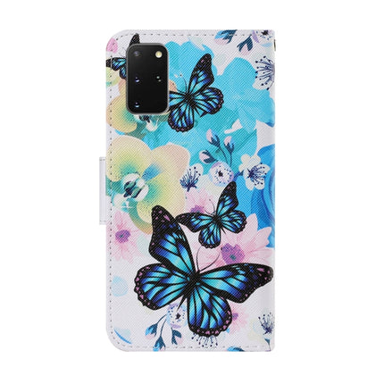 For Samsung Galaxy S20 Plus Coloured Drawing Pattern Horizontal Flip PU Leather Case with Holder & Card Slots & Wallet & Lanyard(Purple Butterfly)-garmade.com