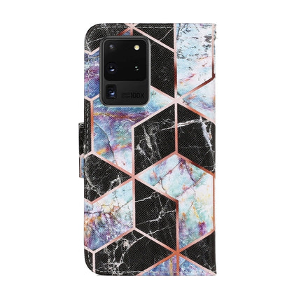 For Samsung Galaxy S20 Ultra Coloured Drawing Pattern Horizontal Flip PU Leather Case with Holder & Card Slots & Wallet & Lanyard(Black Marble)-garmade.com