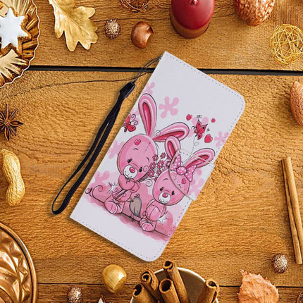 For Samsung Galaxy S20 Ultra Coloured Drawing Pattern Horizontal Flip PU Leather Case with Holder & Card Slots & Wallet & Lanyard(Cute Rabbit)-garmade.com