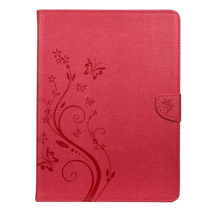 For iPad Pro 11 (2020) Butterfly Flower Embossing Pattern Horizontal Flip Leather Tablet Case with Holder & Card Slots & Wallet(Magenta)-garmade.com
