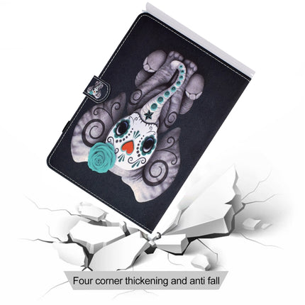 For iPad Air 2022 / 2020 10.9 Colored Drawing Pattern Horizontal Flip PU Leather Case with Holder & Card Slot & Anti-skid Strip(Rose Elephant)-garmade.com