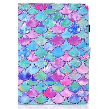 For iPad Air 2022 / 2020 10.9 Colored Drawing Pattern Horizontal Flip PU Leather Case with Holder & Card Slot & Anti-skid Strip(Color Fish-scales)-garmade.com